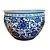 CACHEPOT PORCELANA AZUL E BRANCA WISH D25CM X A19CM - Imagem 1