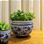 CACHEPOT PORCELANA AZUL E BRANCA WISH D25CM X A19CM - Imagem 3