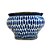 CACHEPOT EM PORCELANA AZUL E BRANCA GOLDEN THAI DROPS MÉDIO D17CM X A12CM - Imagem 1