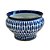 CACHEPOT EM PORCELANA AZUL E BRANCA GOLDEN THAI DROPS MÉDIO D17CM X A12CM - Imagem 2