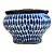 CACHEPOT EM PORCELANA AZUL E BRANCA GOLDEN THAI DROPS GRANDE D19CM X A13CM - Imagem 1