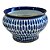 CACHEPOT EM PORCELANA AZUL E BRANCA GOLDEN THAI DROPS GRANDE D19CM X A13CM - Imagem 2