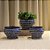 CACHEPOT EM PORCELANA AZUL E BRANCA GOLDEN THAI DROPS GRANDE D19CM X A13CM - Imagem 4