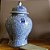 POTICHE EM PORCELANA AZUL E BRANCA JOY AND LUCK IMPORTADO D37CM X A68CM - Imagem 4