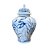 POTICHE EM PORCELANA AZUL E BRANCA MISCANTHUS IMPORTADO D34CM X A62CM - Imagem 2