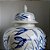 POTICHE EM PORCELANA AZUL E BRANCA MISCANTHUS IMPORTADO D34CM X A62CM - Imagem 5