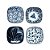 CONJUNTO BOWL QUADRADO EM PORCELANA AZUL E BRANCA 4 PEÇAS IMPORTADO D11CM X A04CM - Imagem 2