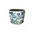 CACHEPOT PORCELANA AZUL BRANCA E VERDE WILD EDITION BOTANIC GRANDE D25CM X A23CM - Imagem 1