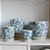 CACHEPOT PORCELANA AZUL BRANCA E VERDE WILD EDITION BOTANIC GRANDE D25CM X A23CM - Imagem 4