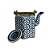 CHALEIRA EM PORCELANA AZUL E BRANCA DANCING STEAM IMPORTADA L13CM X A22CM X P17CM - Imagem 3