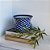 CACHEPOT AZUL E BRANCA GOLDEN MEMORIES NAVY IMPORTADO  D19CM X A14CM - Imagem 4