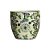 CACHEPOT PORCELANA VERDE E BRANCO IMPORTADO ANTIQUE LUCUS GRANDE D22CM X A20CM - Imagem 1