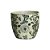 CACHEPOT PORCELANA VERDE E BRANCO IMPORTADO ANTIQUE LUCUS GRANDE D22CM X A20CM - Imagem 2