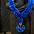 COLAR DECORATIVO IMPORTADO INDONÉSIA FLORAL AZUL D30CM X A60CM - Imagem 4