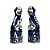 CONJUNTO 02 CÃES DE FÓ EM PORCELANA IMPORTADA AZUL E BRANCO GRANDE D9,5CM X A33CM - Imagem 2