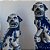 CONJUNTO 02 CÃES DE FÓ EM PORCELANA IMPORTADA AZUL E BRANCO GRANDE D9,5CM X A33CM - Imagem 4