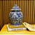 POTICHE IMPORTADO PORCELANA AZUL E BRANCA ARTE SUI D21 X A30CM - Imagem 4