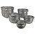 D CJ. DE CACHEPOTS - 5 PCS EM ALUMINIO PRATEADO G: 40,6CM | M: - Imagem 1