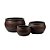 CJ DE VASOS DE CHAO EM CERAMICA MARROM 3PCS - Imagem 1