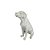 CACHORRO DECORATIVO EM RESINA BRANCO E CINZA - Imagem 1