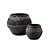 CJ DE VASOS DE CHAO EM CERAMICA PRETO 2PCS - Imagem 1