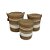 CJ DE CESTOS COM TAMPA EM FIBRA VEGETAL TRANÇADA NATURAL E BRANCO 3PCS - Imagem 1