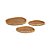 CJ DE BANDEJAS ORGANICAS EM MADEIRA E FIBRA RATTAN NATURAL 3PCS - Imagem 1