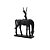 PECA DECORATIVA MULHER NO CAVALO EM RESINA PRETO - Imagem 1