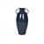 VASO DECORATIVO EM METAL COM ALCA AZUL COM DETALHE BEGE - Imagem 1