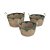 CJ DE CESTOS EM FIBRA VEGETAL TRANCADA NATURAL E BRANCO 3PCS - Imagem 1