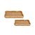 CJ DE BANDEJAS EM MADEIRA E FIBRA RATTAN NATURAL 2PCS - Imagem 1