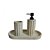 CJ PARA BANHEIRO EM RESINA BEGE TEXTURIZADO 3PCS - Imagem 1
