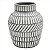 VASO DE CERAMICA CINZA COM DETALHES ETNICOS 17,5CM X 17,5CM - Imagem 1