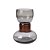 VASO DECORTAIVO EM VIDRO FUME COM DETALHE CENTRAL EM METAL BRONZE - Imagem 1