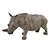 RINOCERONTE DECORATIVO EM RESINA BEGE 34,5CM X 12,5CM X 18,5CM - Imagem 1