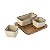 SET DE PORTA APERITIVOS DE CERAMICA BEGE E BASE DE MADEIRA - 3 PCS - Imagem 1