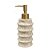 PORTA SABONETE LIQUIDO EM RESINA MESCLADO BEGE COM DISPENSER DOURADO - Imagem 1