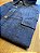 CAMISA JEANS MASCULINA MANGA LONGA SLIM FIT ESTILO XADREZ AZUL - Imagem 1