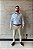 Camisa Manga Longa Slim Fit Basica Azul Claro - Imagem 4
