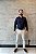 Camisa Social Masculina Manga Longa Slim Fit Flame Marinho - Imagem 3