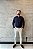 Camisa Social Masculina Manga Longa Slim Fit Flame Marinho - Imagem 4