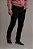 Calça Alfaiataria Casual Sarja Super Slim Com Elastano Lisa Preta - Imagem 1