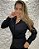 CAMISA SOCIAL FEMININA MANGA LONGA SLIM BÁSICA PRETA - Imagem 4
