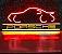 Porsche - Luminária em Neon de LED (A=20cm x L=50cm) - Fundo Preto / Letras Brancas - Imagem 2