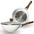 Panela Wok Com Tampa Ceramica Indução Antiaderente - Mármore - Imagem 1
