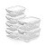 Kit 6 Pote C/ Escorredor Porta Frios Queijo Presunto Frutas - Branco - Imagem 1