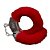Algema Com Pelúcia  HARD Cuffs VERMELHA - Imagem 2