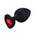 Plug Anal Silicone Coração - M - vermelho - Preto - Imagem 2