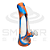 Bong de Vidro e Silicone - Médio - Azul e Laranja - Imagem 1