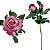 Galho de Rosa Com 1 Flor e 1 Botão Artificial Premium - Imagem 2